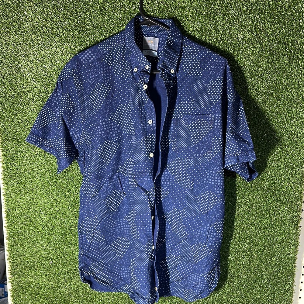 Thomas Dean Blue Casual Button Down Shirt